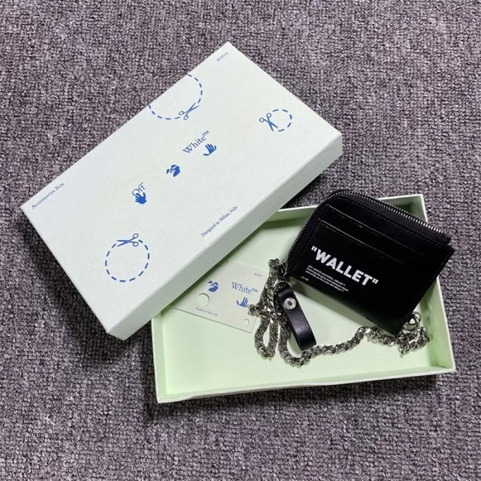 Off-White - Quote chain Wallet "WALLET" Black White