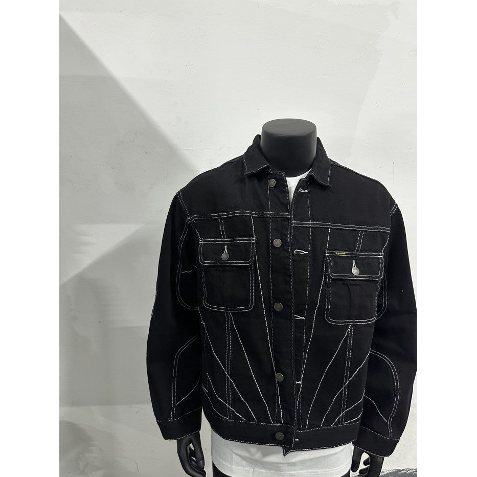 Supreme. Radial Embroidered Denim Trucker Jacket - Black
