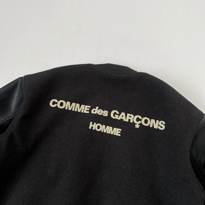 CDGS Homme 1980's Black Wool/Leather Logo Bomber Jacket