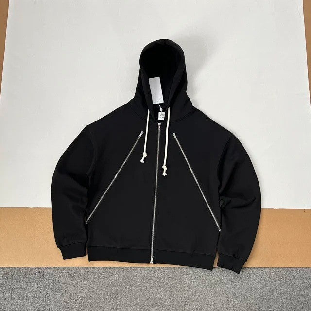 MM6 Three-Zipper Hoodie - Black