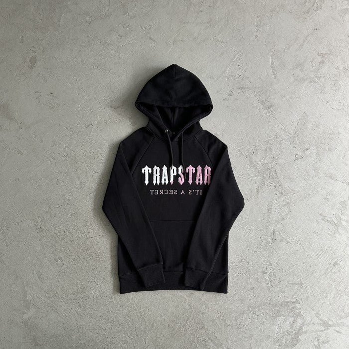 Trapstar Decoded chenille Hooded Tracksuit - Black/Pink