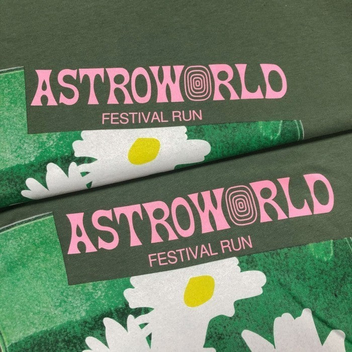 Travis Scott Astroworld Festival Run Flower Tee Olive
