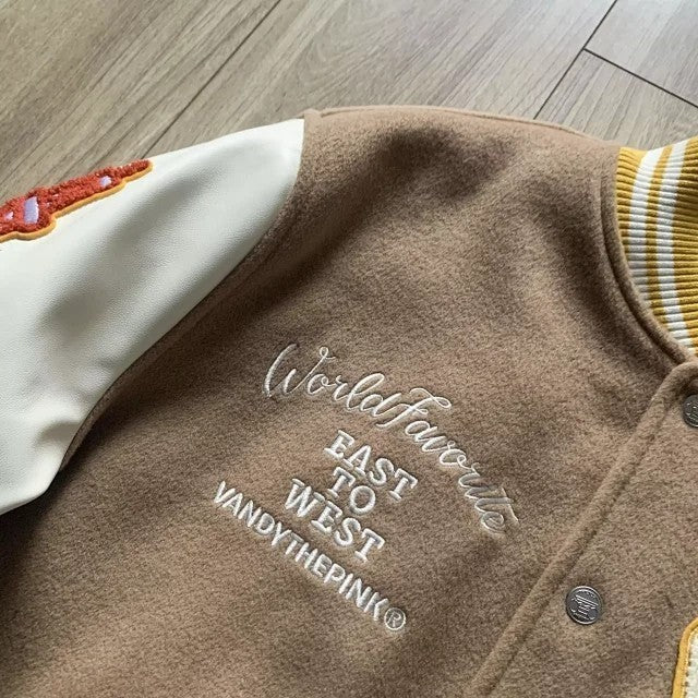 Vandy the Pink charr Burger Varsity Jacket