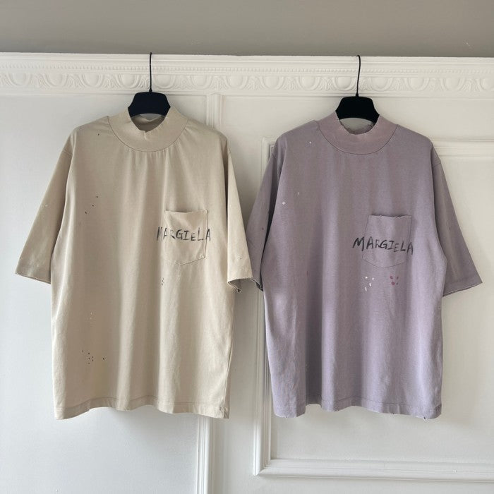 Maison Margiela Mock Neck Hand-Written Logo T-Shirt