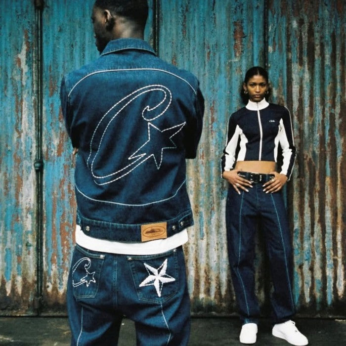 C-STAR STITCH-DOWN DENIM JACKET [DARK WASH] - Corteiz