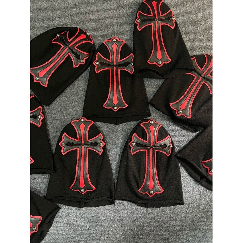 Chrome Hearts Leather Cross Cashmere Mask