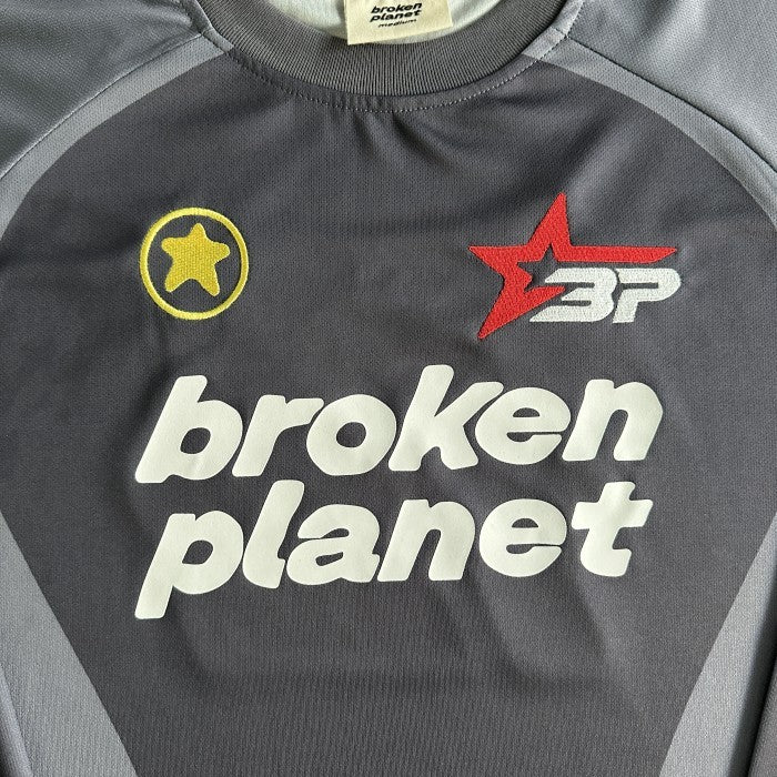 Broken Planet Football Long Sleeve Tee - Black/Gray - FW23