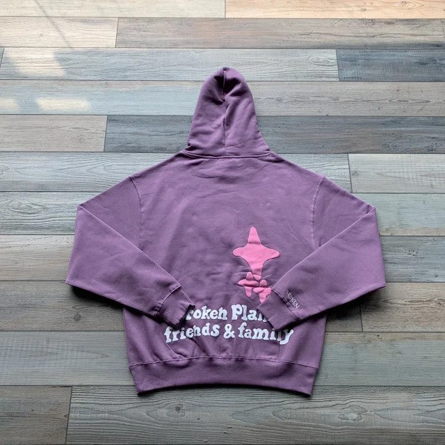 Broken Planet Market Broken Hearts Purple Hoodie