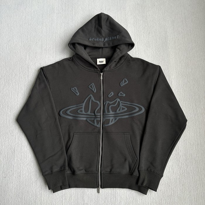 Broken Planet Zip-Up Hoodie - Black