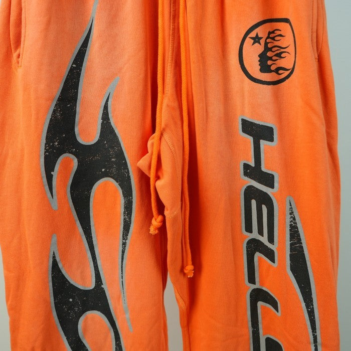 Hellstar Fire Orange Closed Elastic Bottom Sweatpants - Orange Dye