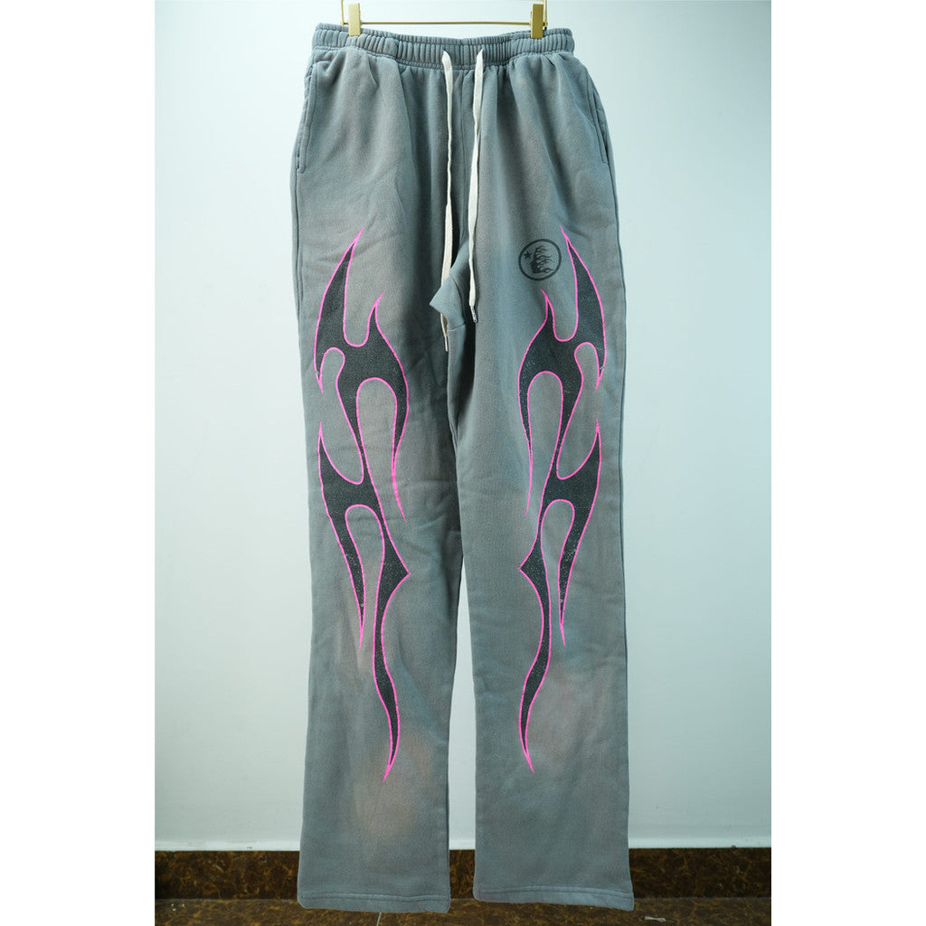 Hellstar Grey Future Flame Sweatpants