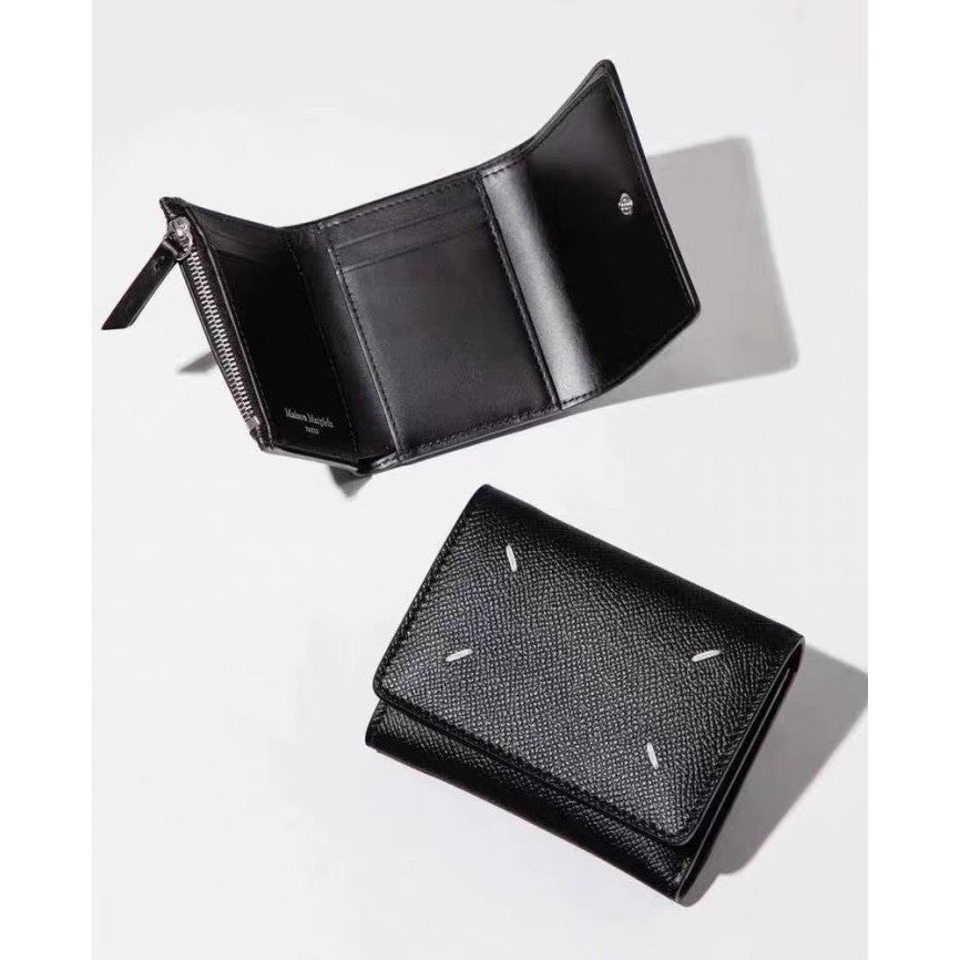 MAISON MARGIELA - Zip Compact Tri-fold leather wallet