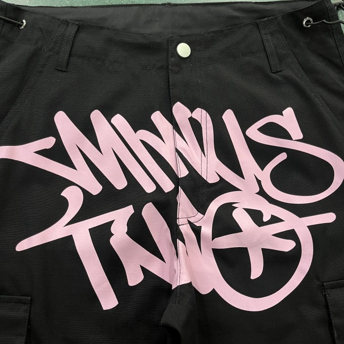 Minus Two Black Graff Cargos - Pink Logo