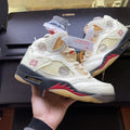 Off-White x Air Jordan 5 Sail Red - DH8565-100