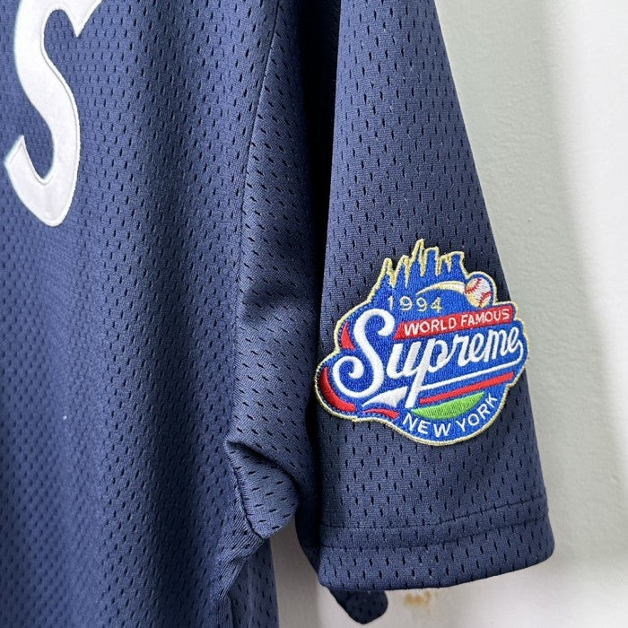 Supreme S Logo Baseball Henley - Navy