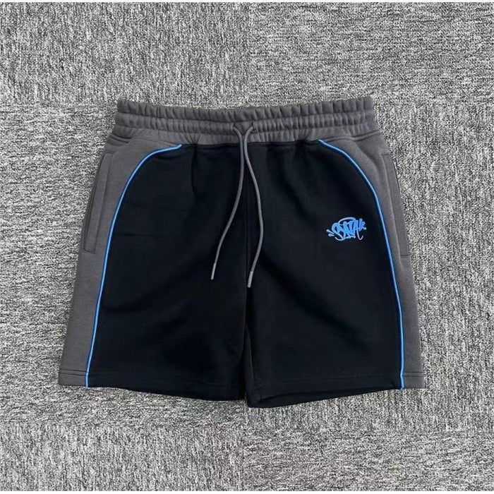 Syna World Pipe Hoodie and Short Set - Black/Grey/Blue