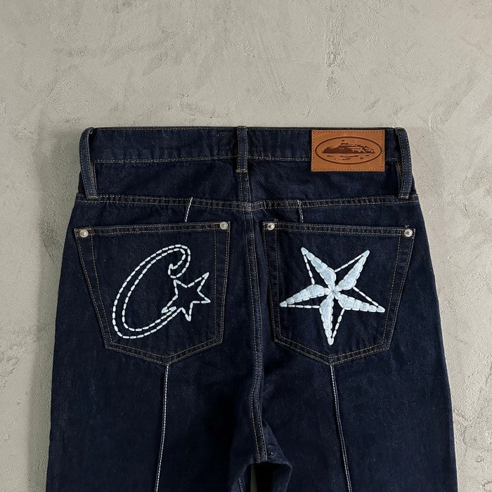 C-STAR STITCH-DOWN DENIM JACKET [DARK WASH] - Corteiz