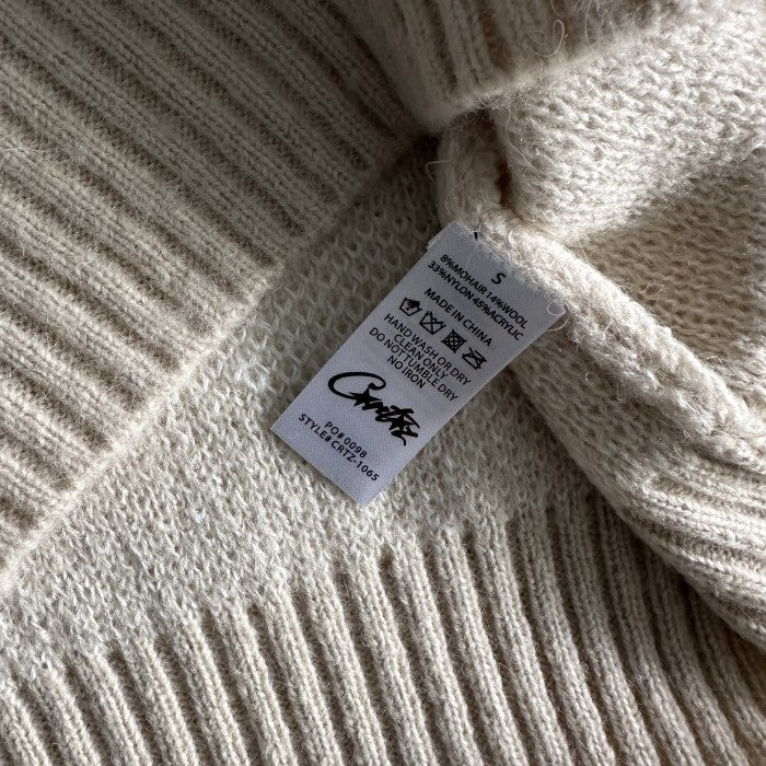 Corteiz Mohair Fuzzy Collar Sweater 'Cream'