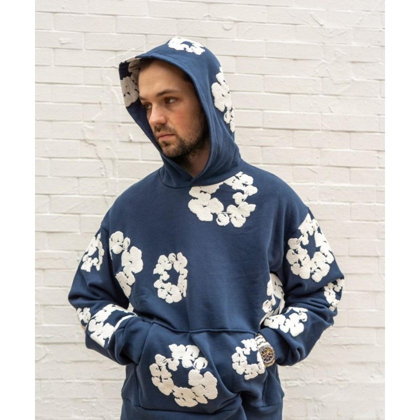 Denim Tears - The Cotton Wreath Navy Hoodie