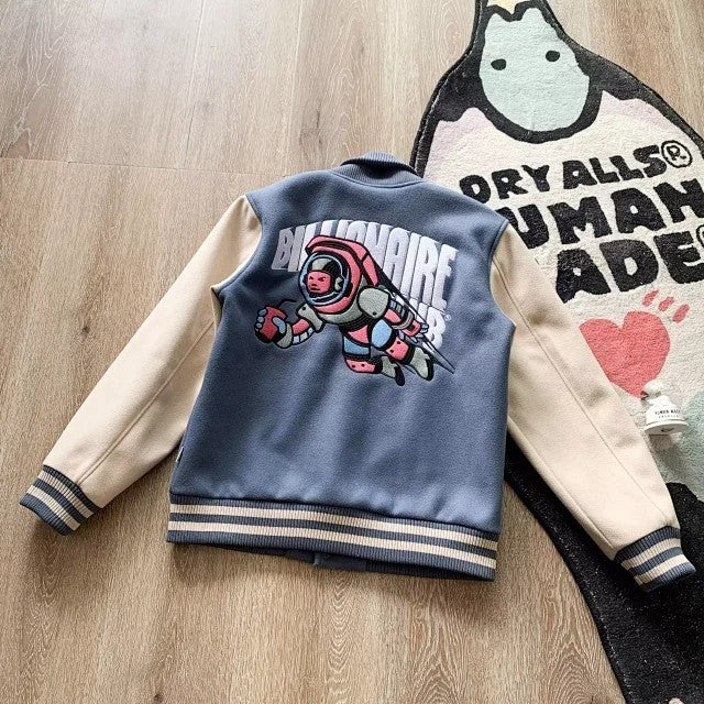 BILLIONAIRE BOYS CLUB BBC F/W21 - CAFETERIA VARSITY JACKET - BLUE