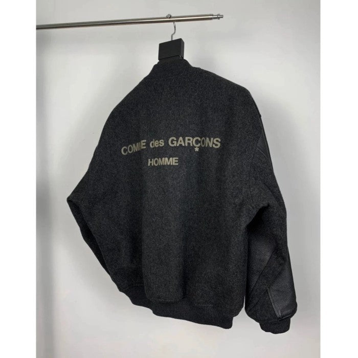 CDGS Homme 1980's Black Wool/Leather Logo Bomber Jacket