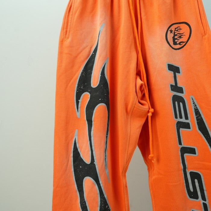 Hellstar Fire Orange Flare Bottom Sweatpants - Orange Dye