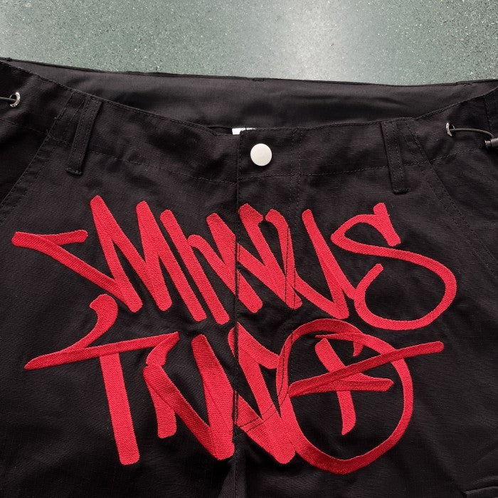 Minus Two Black Detachable Cargo Pants - Red Logo