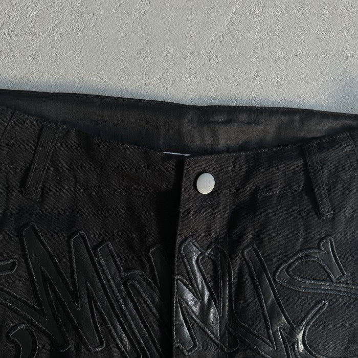 Minus Two Black Graff Cargos - Black Leather Logo