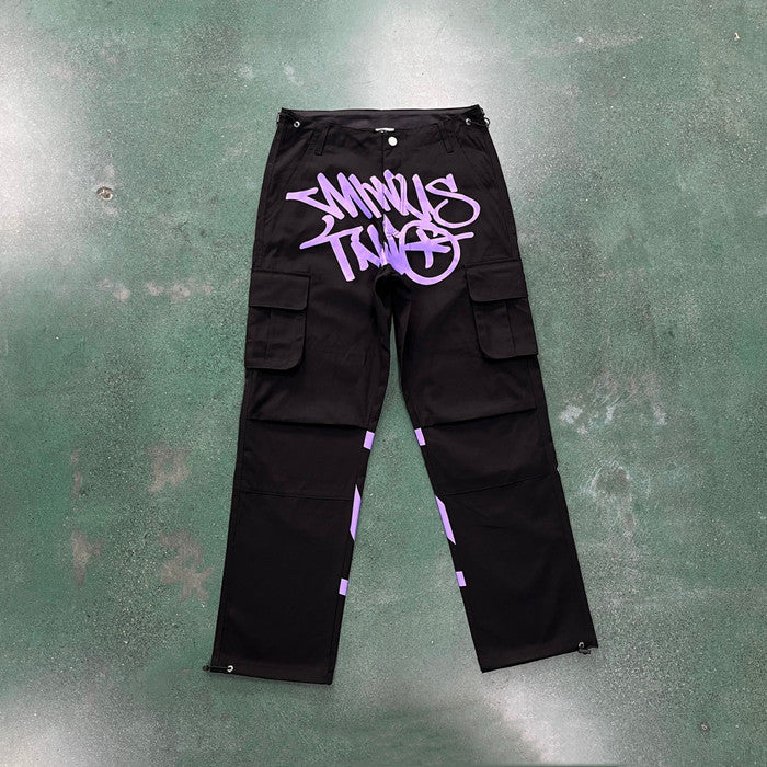 Minus Two Black Graff Cargos - Purple Logo