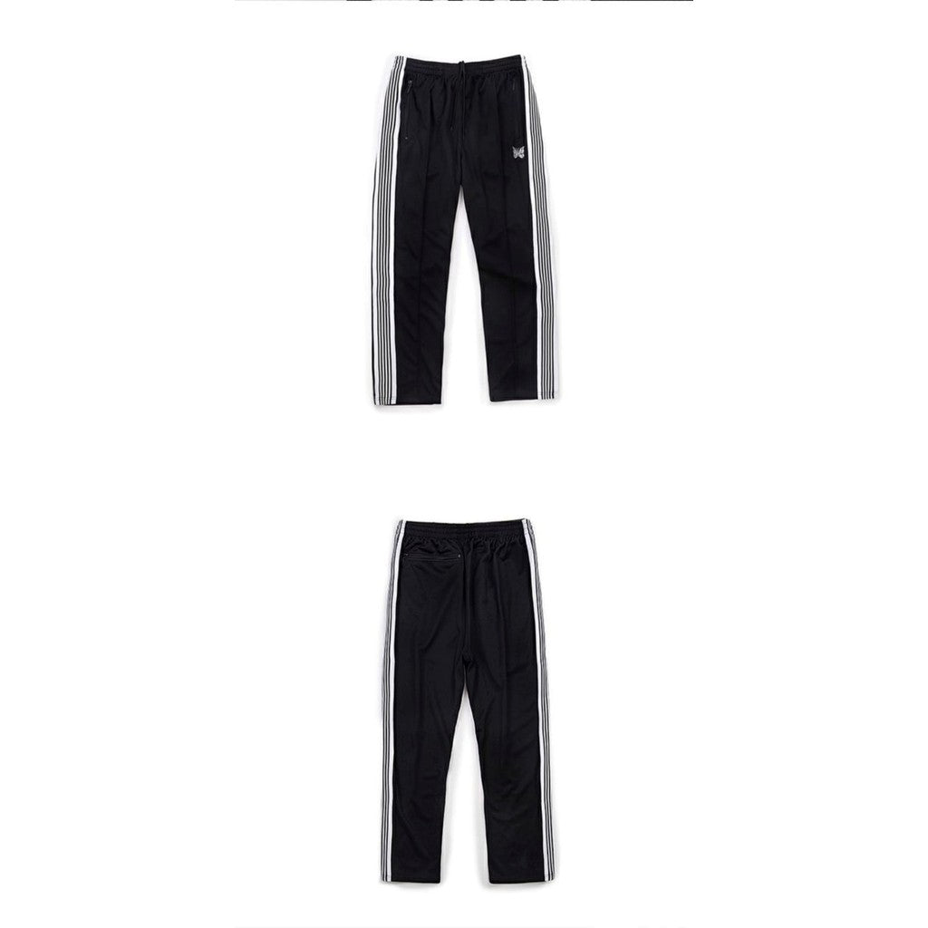 Needles Track Pant - Poly Smooth - Black/White