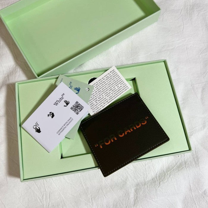 Off-White - Quote 'For Cards' Card Case/ Holder/ Wallet - Gradient - Military/Orange