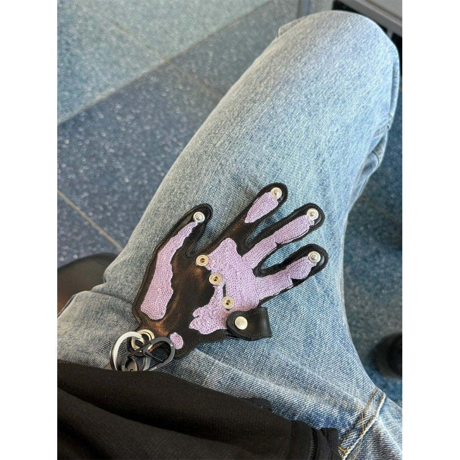 Our Legacy Hand Keychain - Black Leather