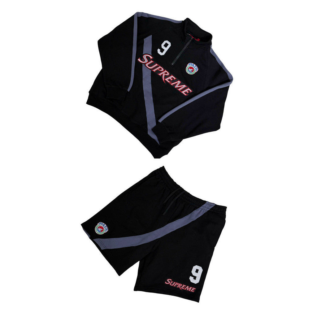 Supreme Equipe Half Zip - Sweatshirt/ Shorts/ Set - Black