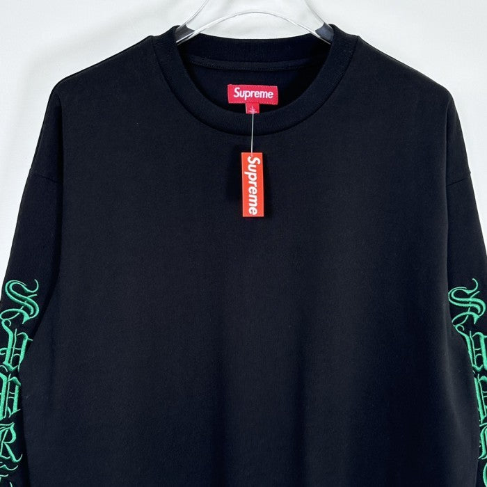 Supreme Old English Long Sleeve Top - Black