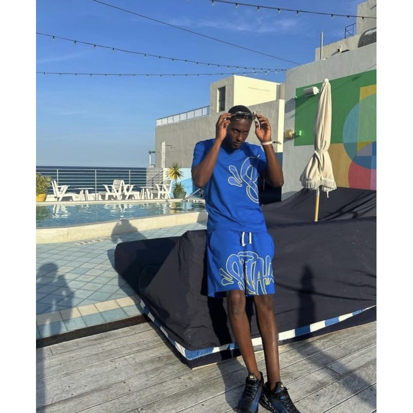 Syna World Syna Logo T-shirt & Short Set/ Suit - Cobalt Blue