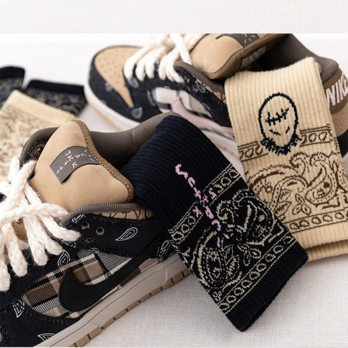 Kaos Kaki Travis Scott CACTUS JACK Nike SB Dunk Bandana Pattern Socks