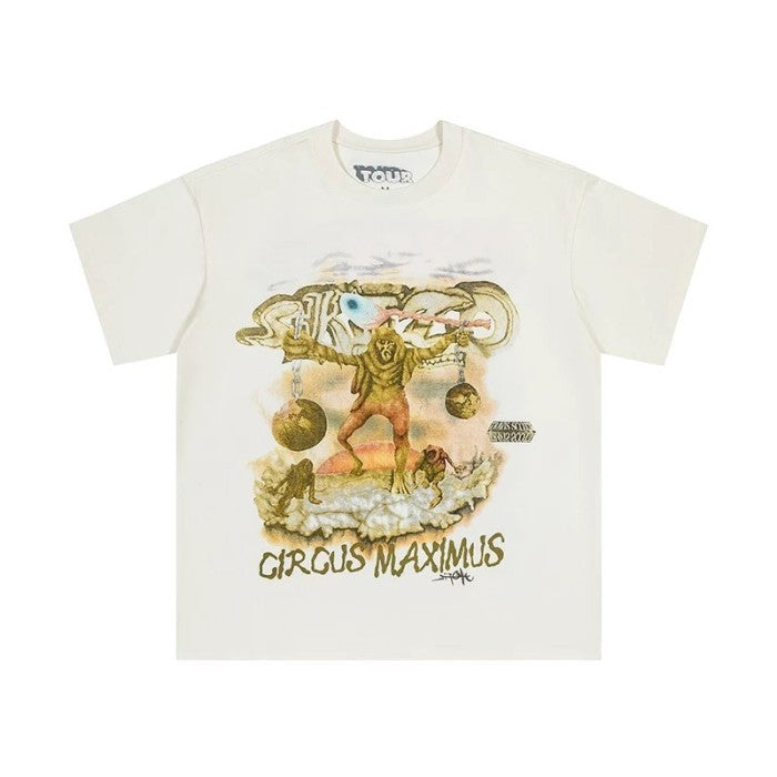 Travis Scott Utopia Tour Skitzo Circus Maximus Tee 'White'