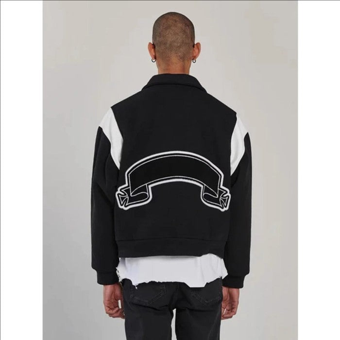ASKYURSELF Banned Black Varsity Jacket