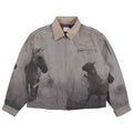FOG Horse Print Canvas Work Jacket - Horse Print/Grey - Sixth Collection