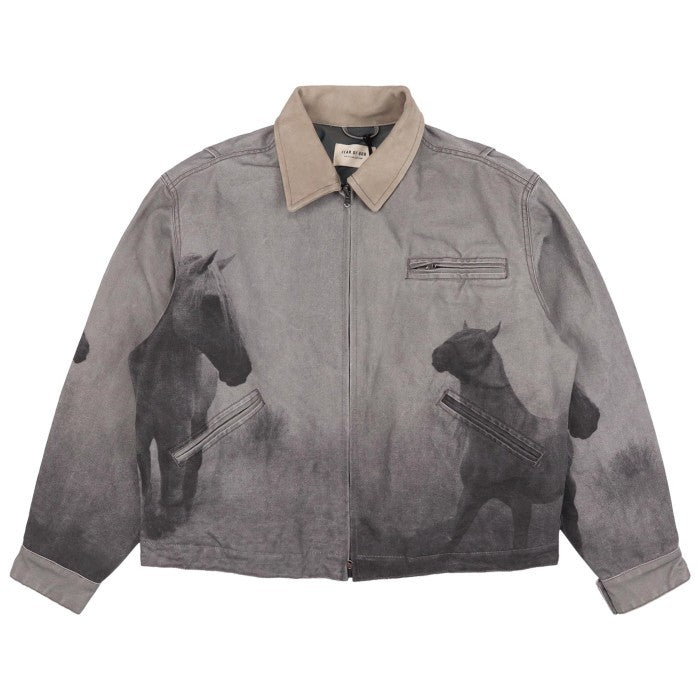FOG Horse Print Canvas Work Jacket - Horse Print/Grey - Sixth Collection