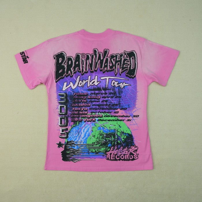 Hellstar Brainwashed World Tour T-Shirt - Pink