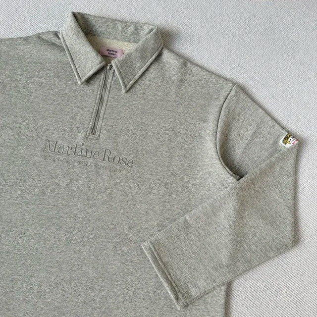 Martine Rose Zip Up Polo Grey