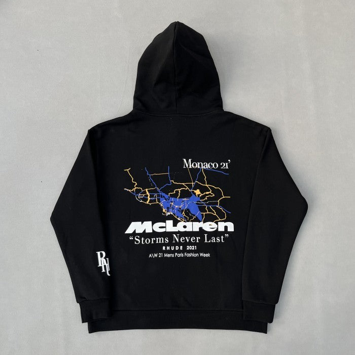 Rhude x McLaren Logo Hoodie - Black