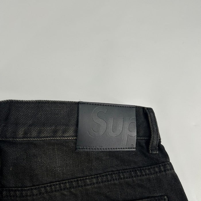 Supreme Distressed Loose Fit Selvedge Jean - Washed Black