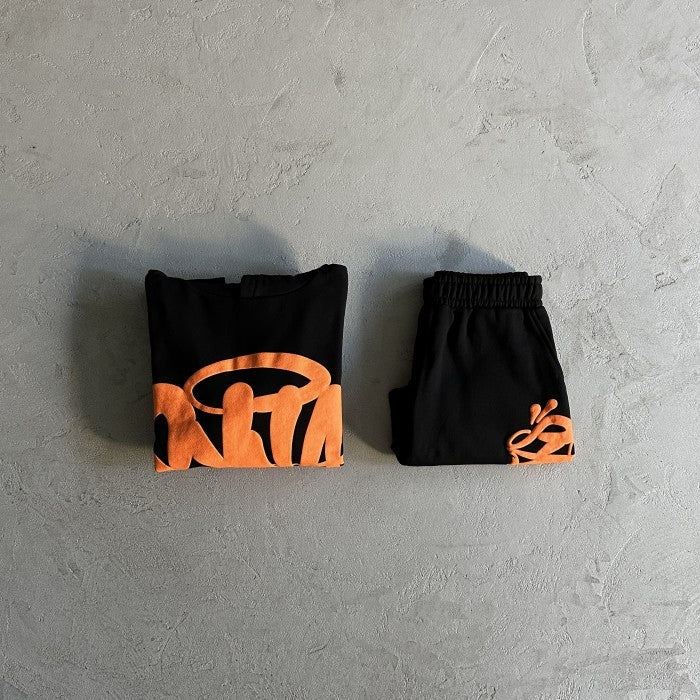 Syna World Team Syna Tracksuit/Set - Hoodie & Shorts - Black/Orange