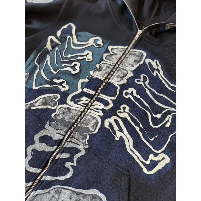 Travis Scott Cactus Jack Fragment Skeleton Graffiti Full Zip Hoodie