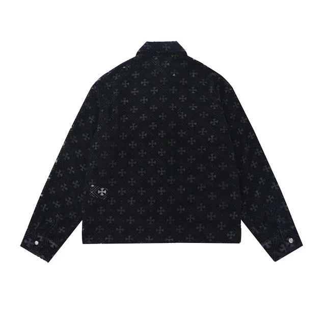 Chrome Hearts Velvet Burnout Cross Long Sleeve Shirt
