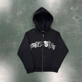 Trapstar Wildcard chenille Hoodie Tracksuit - Black Monochrome Edition