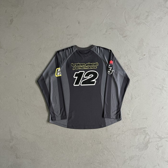 Broken Planet Football Long Sleeve Tee - Black/Gray - FW23