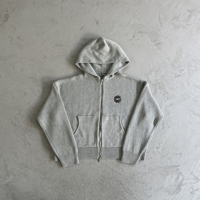 Broken Planet Sun Logo Knit Zip-up Hoodie - Heather Grey